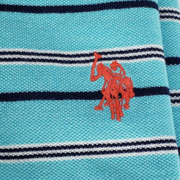 U.S. Polo ASSN. Mens Med Striped Polo Golf Shirt - Picture 5 of 5